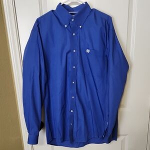 Mens Cinch Blue Button-Down Shirt